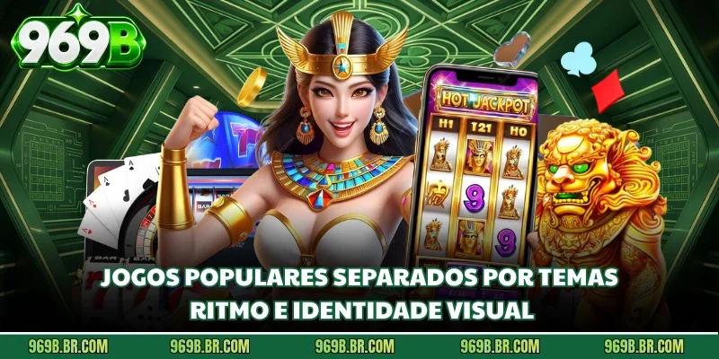 Jogos populares separados por temas, ritmo e identidade visual
